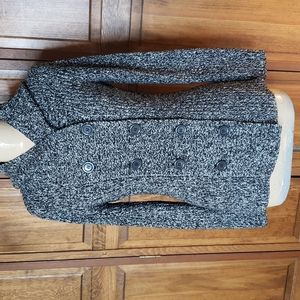 Effeci Double Breasted Hooded Cardigan Sweater Sz S